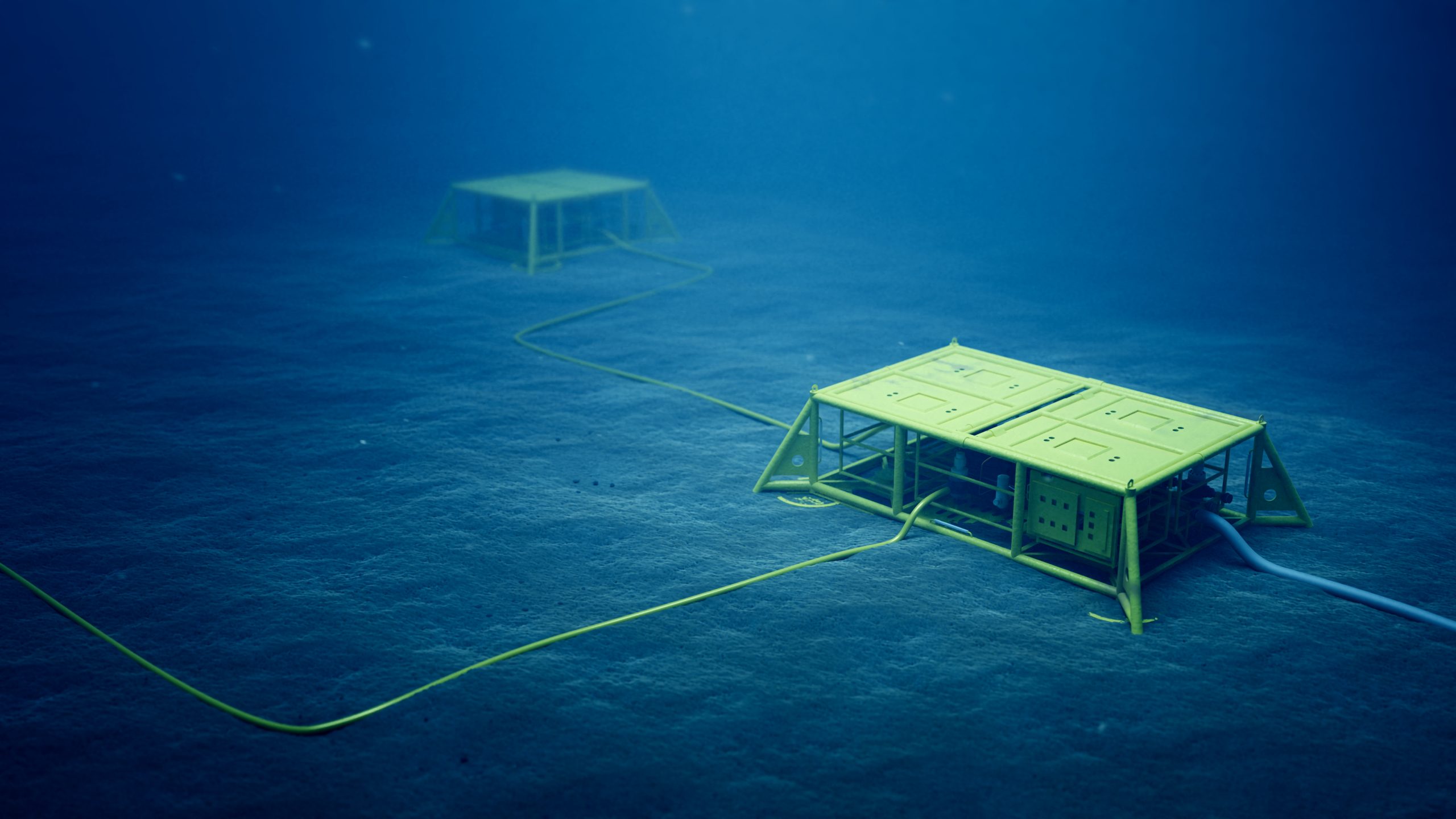 3d,Rendering,Of,Subsea,Manifolds,On,The,Seabed,In,Deep