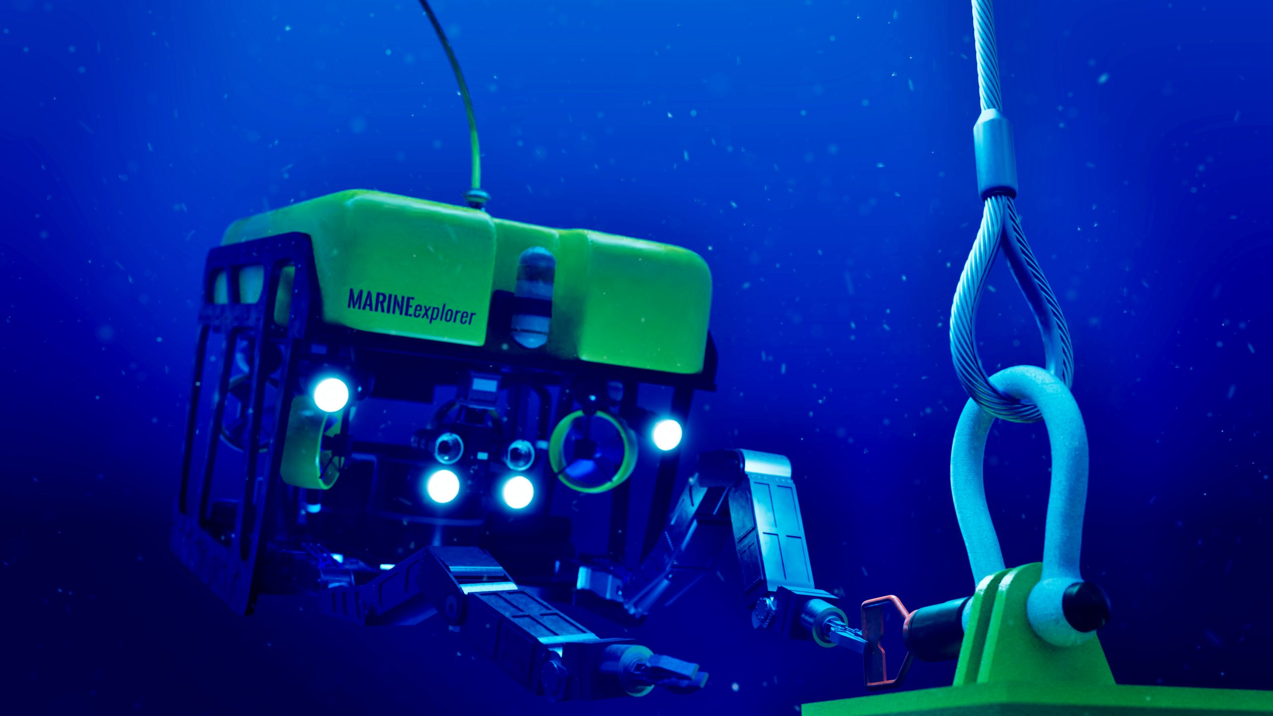 3d,Rendering,Of,A,Subsea,Rov,Performing,Operations,In,Deep